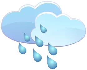 Soft Blue Rainy Clouds Clipart Illustration with Gentle Falling Droplets