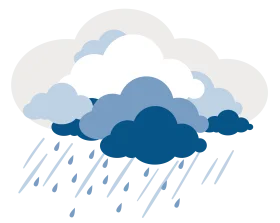 Stormy Weather Rainy Day Blue and Gray Clouds Clipart Illustration