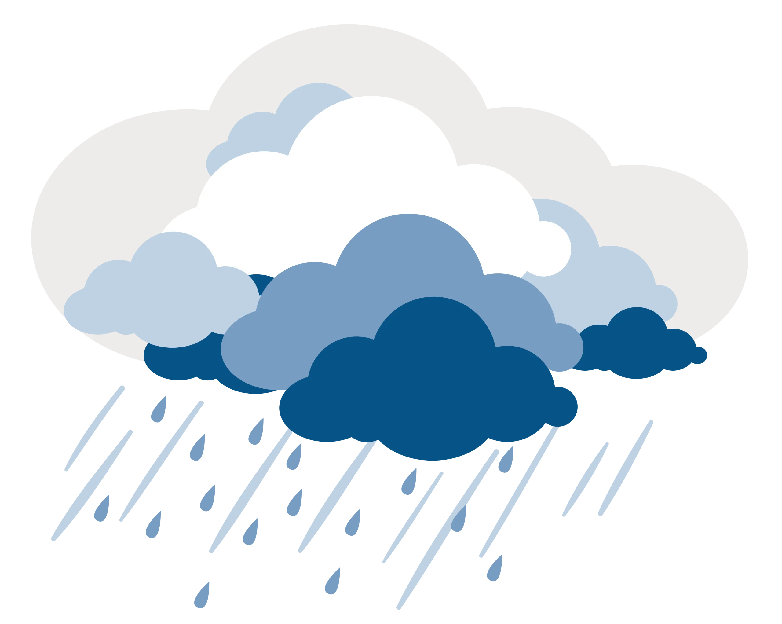 Stormy Weather Rainy Day Blue and Gray Clouds Clipart Illustration