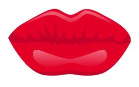 Stylized Red Lip Shape Graphic Design Clipart - Bold Romantic Symbol