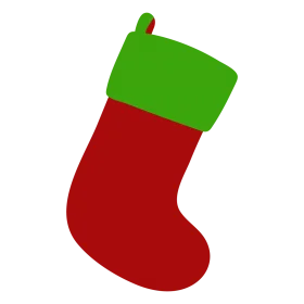 Classic Red and Green Christmas Stocking Clipart Design for Holiday Decor