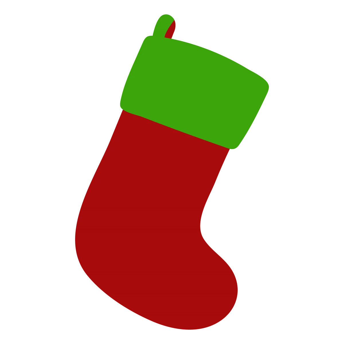Classic Red and Green Christmas Stocking Clipart Design for Holiday Decor