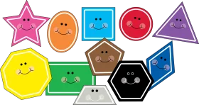 Cheerful Geometric Shapes Clipart Collection with Adorable Smiley Expressions