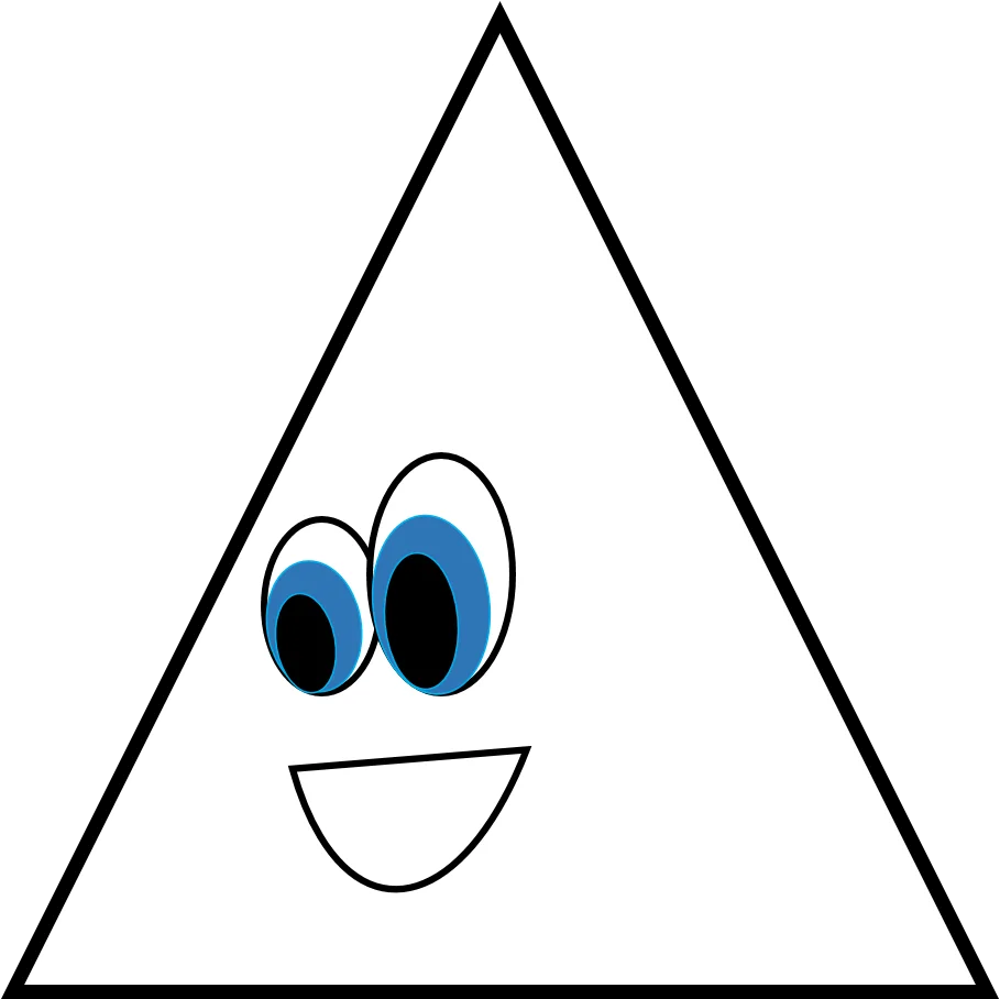Cheerful Geometric Triangle Clipart with Expressive Cartoon Eyes and Smile