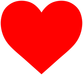 Classic Bright Red Valentine Heart Shape Clipart Design Element