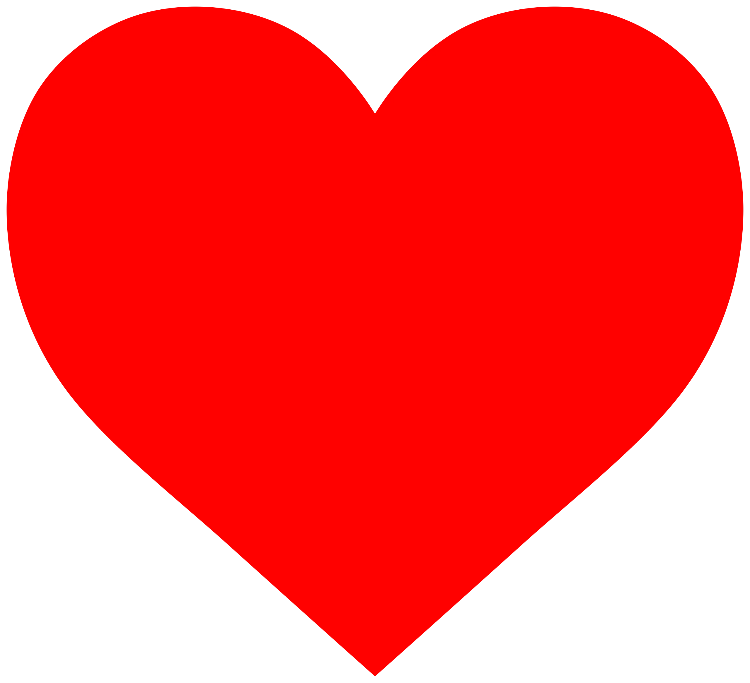 Classic Bright Red Valentine Heart Shape Clipart Design Element