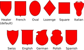 Diverse Shield and Heraldic Shape Clipart Collection in Bold Crimson Tones