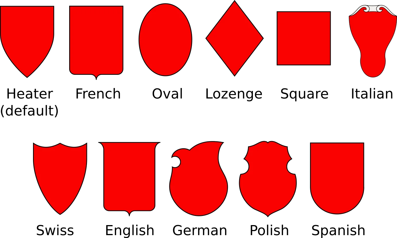 Diverse Shield and Heraldic Shape Clipart Collection in Bold Crimson Tones