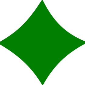 Emerald Green Diamond-Shaped Geometric Clipart Design Element