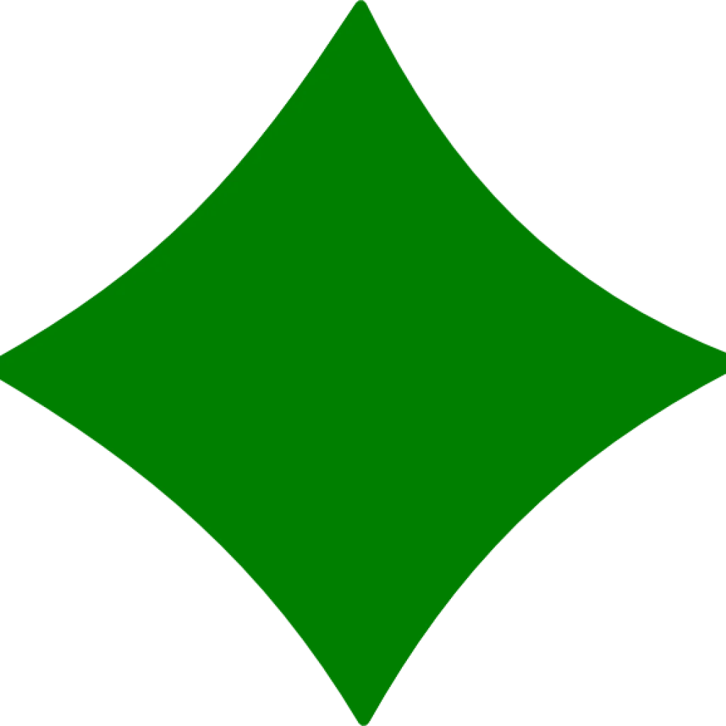 Emerald Green Diamond-Shaped Geometric Clipart Design Element