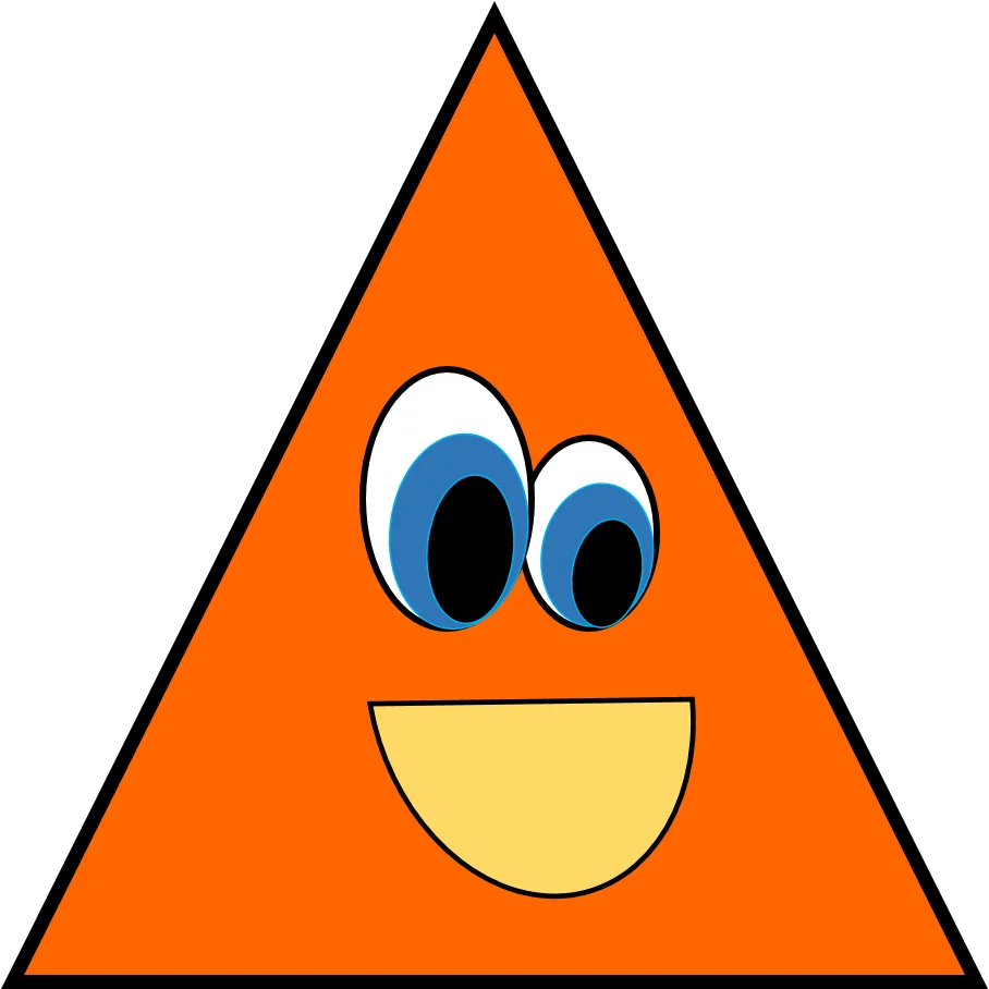 Friendly Orange Triangle Cartoon Character Clipart with Expressive Eyes and Smile