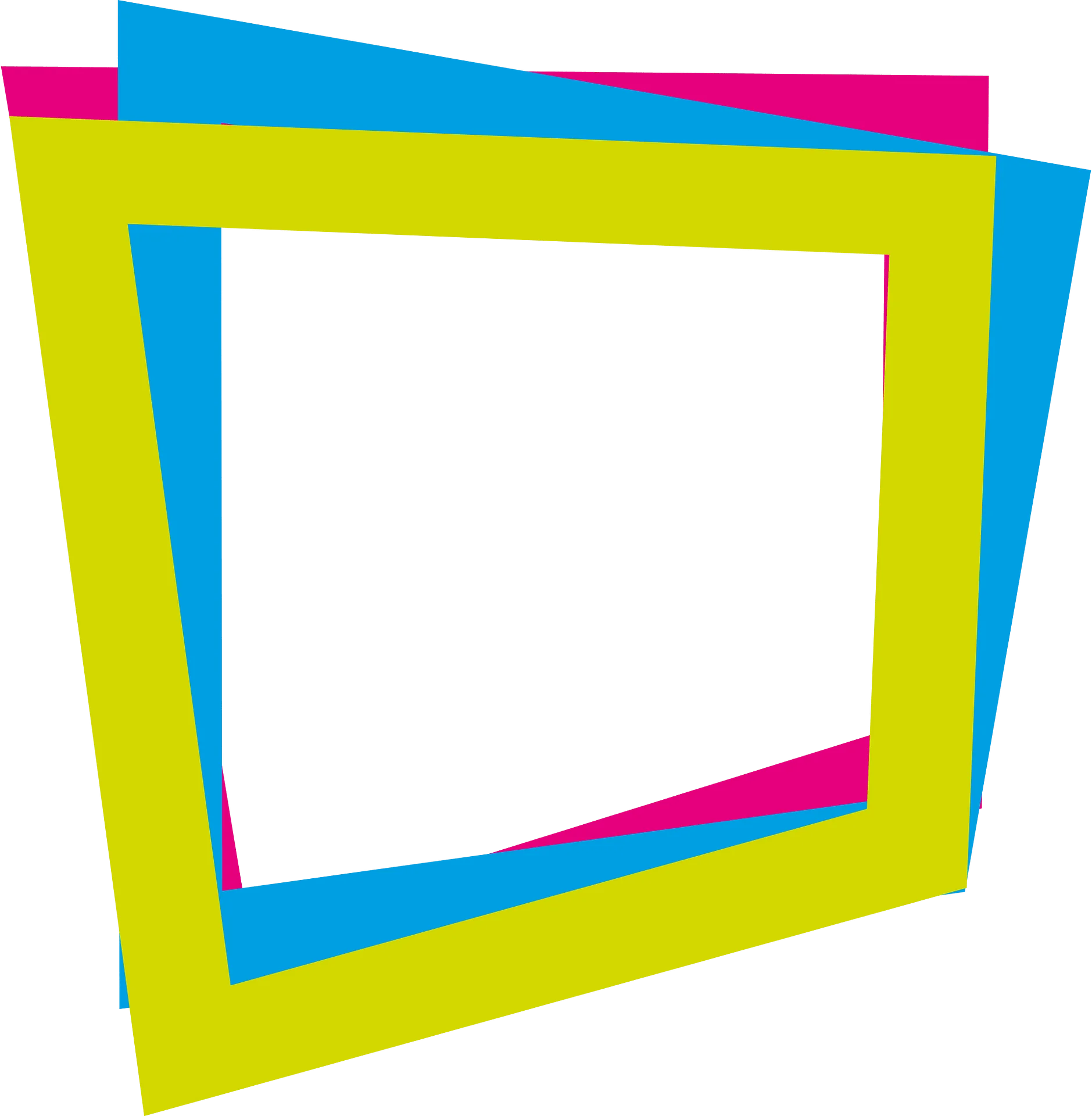 Geometric Abstract Layered Frame Clipart with Bright Color Palette