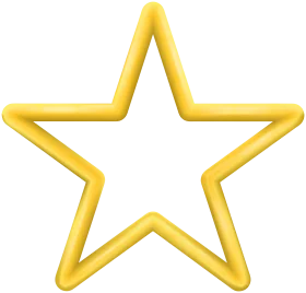 Golden Geometric Star Clipart: Symmetrical Five-Pointed Metallic Design Element