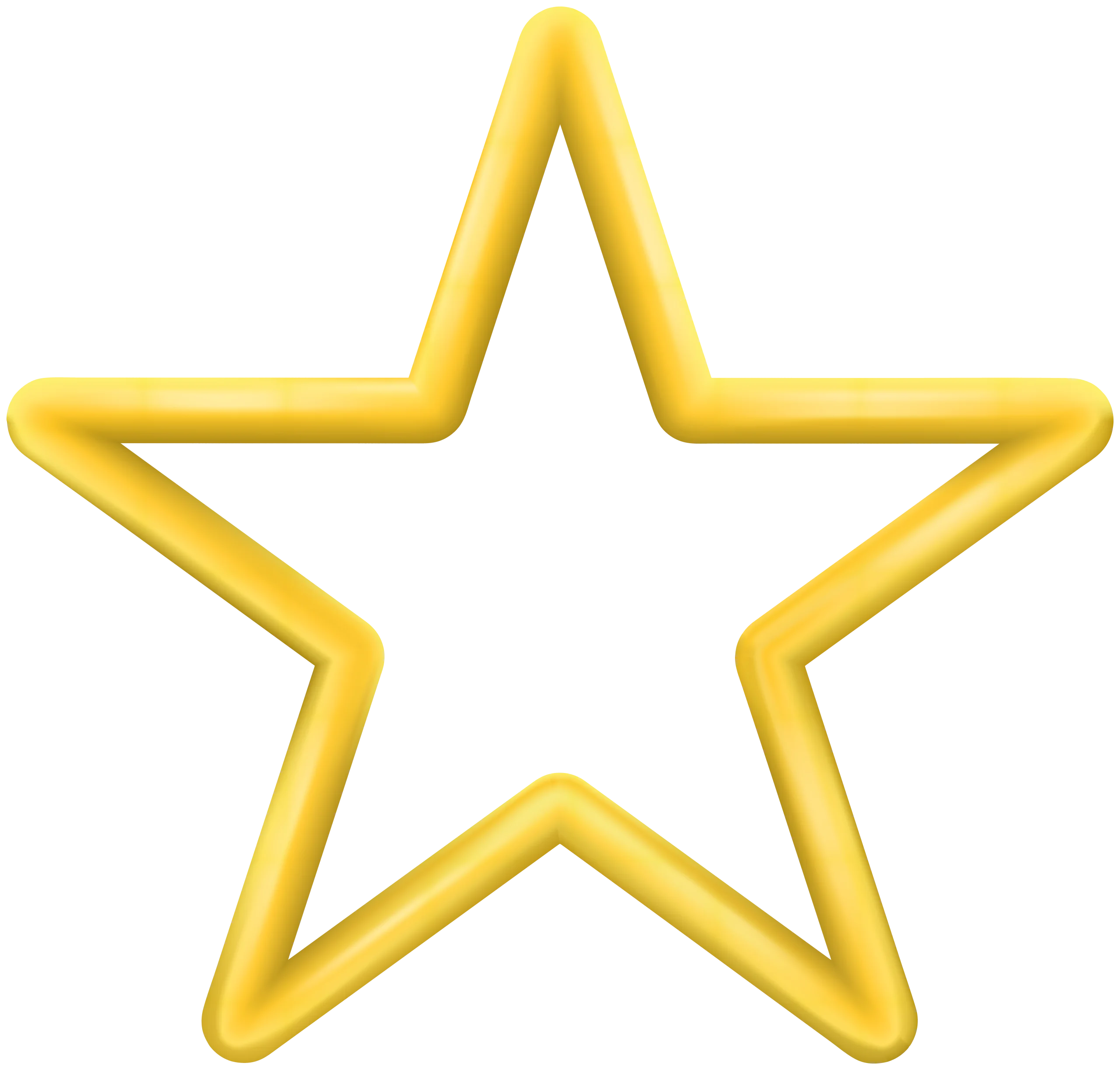 Golden Geometric Star Clipart: Symmetrical Five-Pointed Metallic Design Element