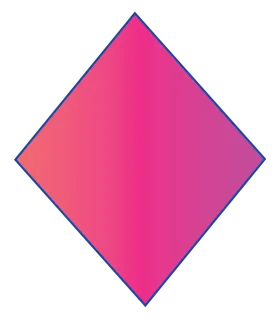 Radiant Diamond-Shaped Geometric Clipart with Pink and Blue Color Gradient