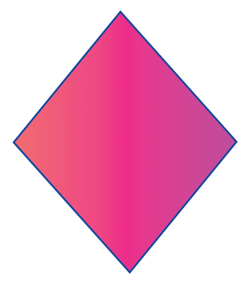 Radiant Diamond-Shaped Geometric Clipart with Pink and Blue Color Gradient