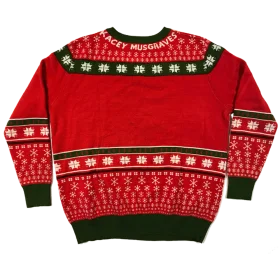 Classic Red Nordic Pattern Ugly Christmas Sweater Clipart Design