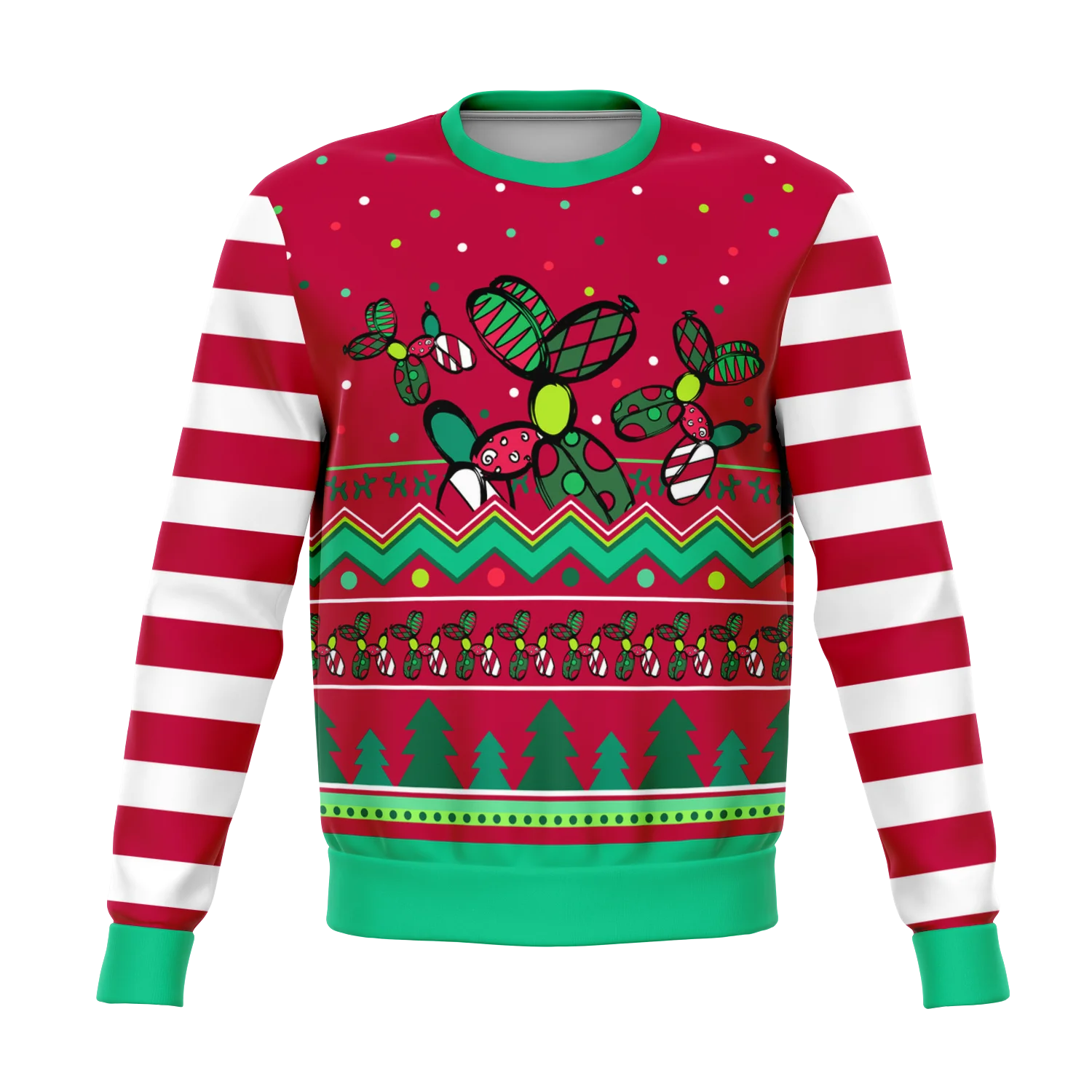 Festive Holiday Knit Clipart: Whimsical Christmas Sweater Design with Playful Elves