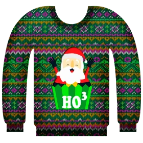 Festive Santa Claus Ugly Christmas Sweater Clipart with Jolly Ho Ho Ho Design