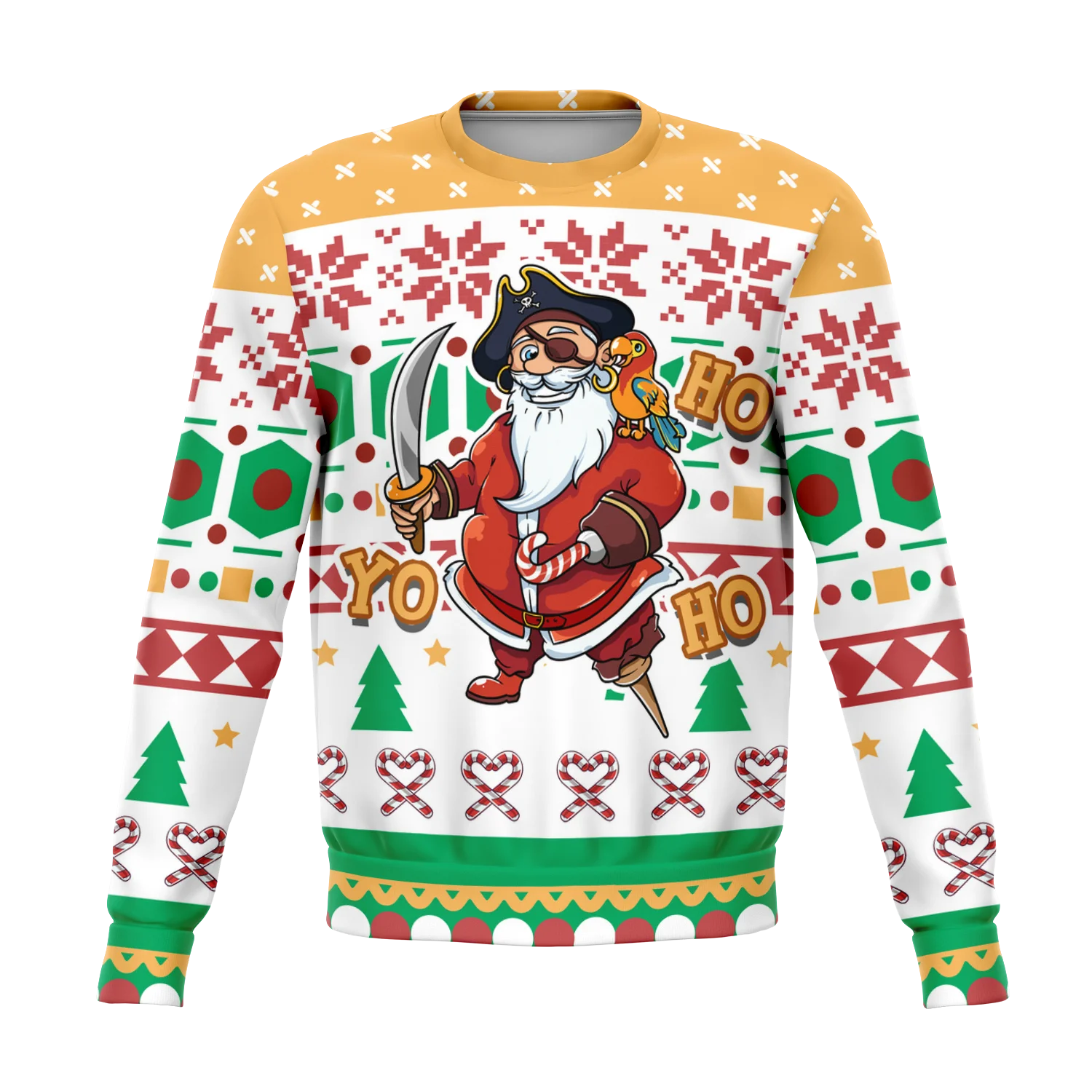 Festive Santa Claus Ugly Christmas Sweater Design Clipart - Holiday Cheer Extravaganza