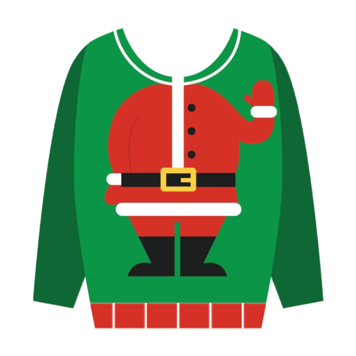 Festive Santa Claus Ugly Christmas Sweater Design Clipart Illustration