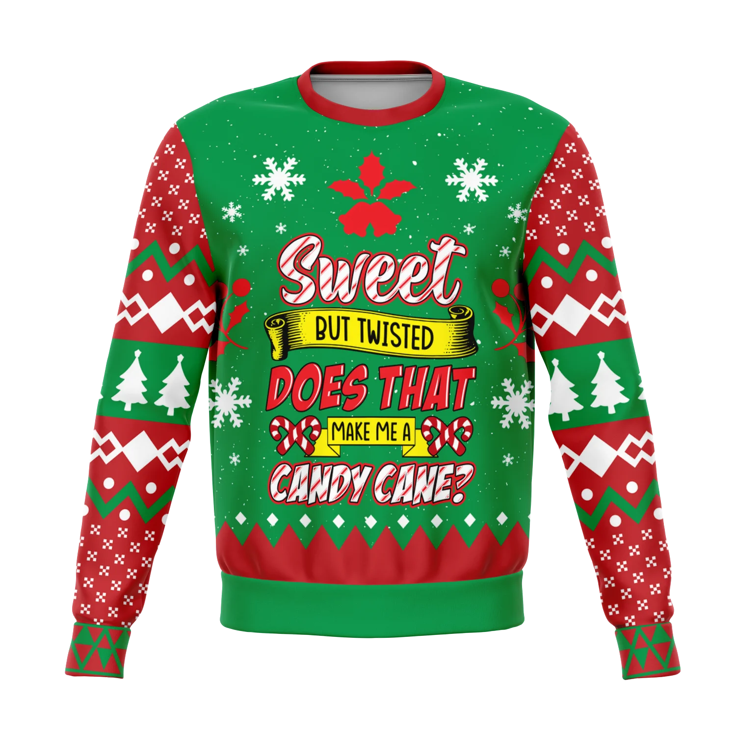 Festive Twisted Humor Christmas Sweater Clipart: Sweet but Mischievous Design
