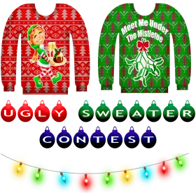 Festive Ugly Christmas Sweater Clipart Collection with Holiday Ornaments and Lights