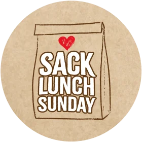 Heartwarming Sack Lunch Sunday Rustic Vintage Clipart Design with Warm Texture
