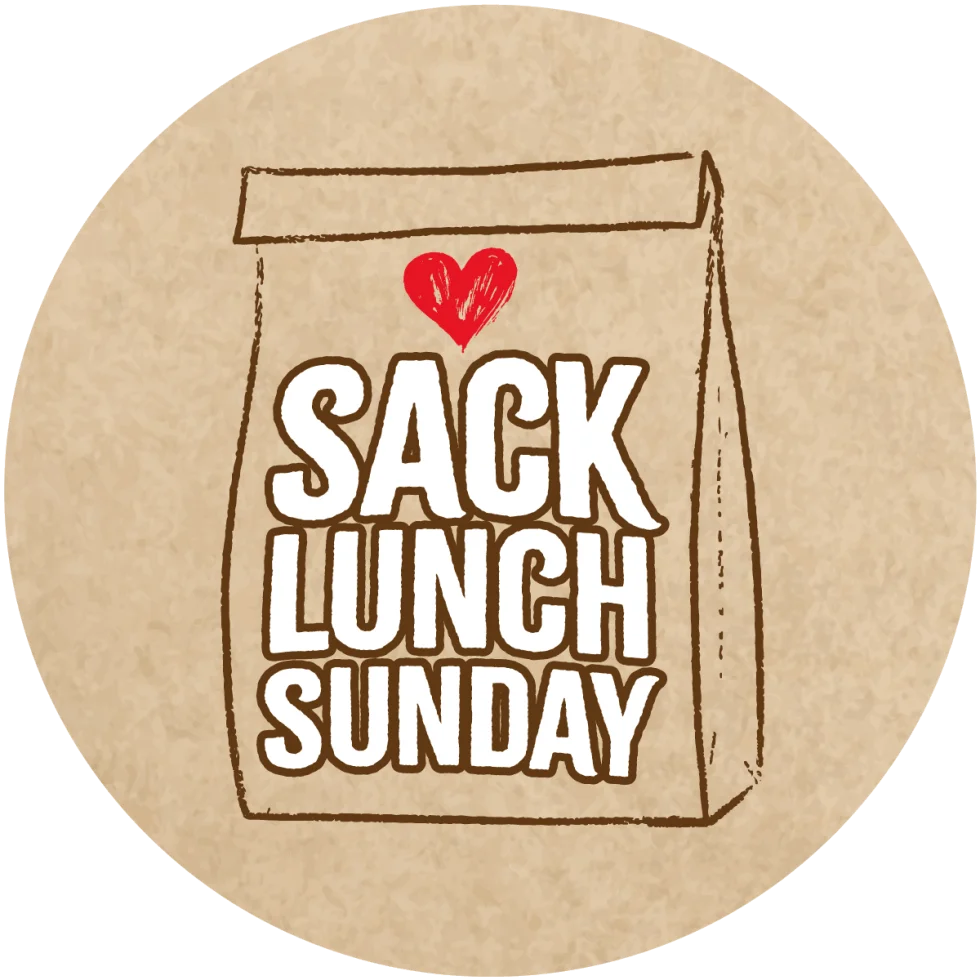 Heartwarming Sack Lunch Sunday Rustic Vintage Clipart Design with Warm Texture