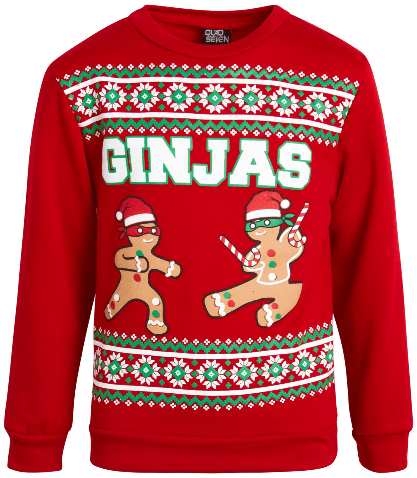 Hilarious Ginja Warrior Christmas Sweater Ugly Clipart Design