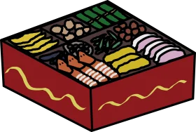 Japanese Bento Box Clipart: A Delightful Compartmentalized Lunch Illustration