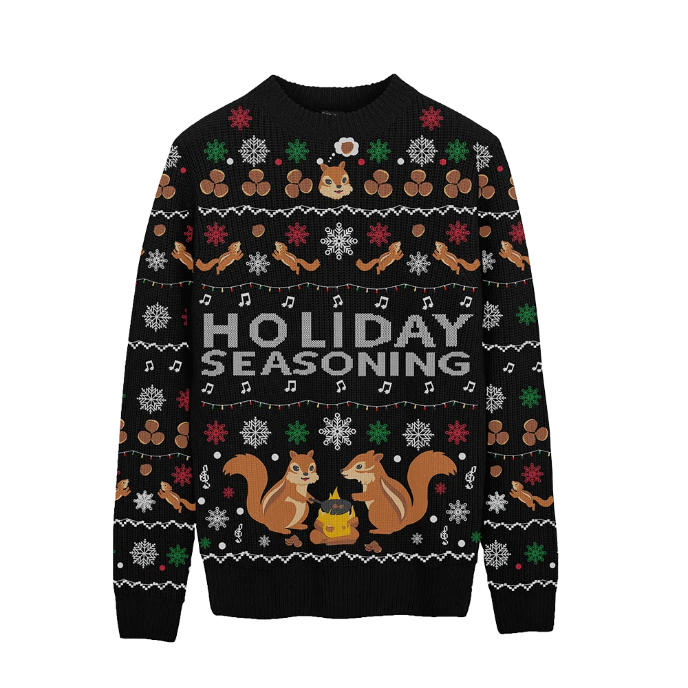 Merry Holiday Seasoning Festive Christmas Ugly Sweater Clipart Design