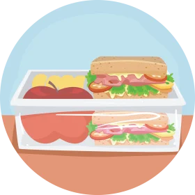 Nutritious School Lunch Meal Prep Clipart: Balanced Midday Nourishment