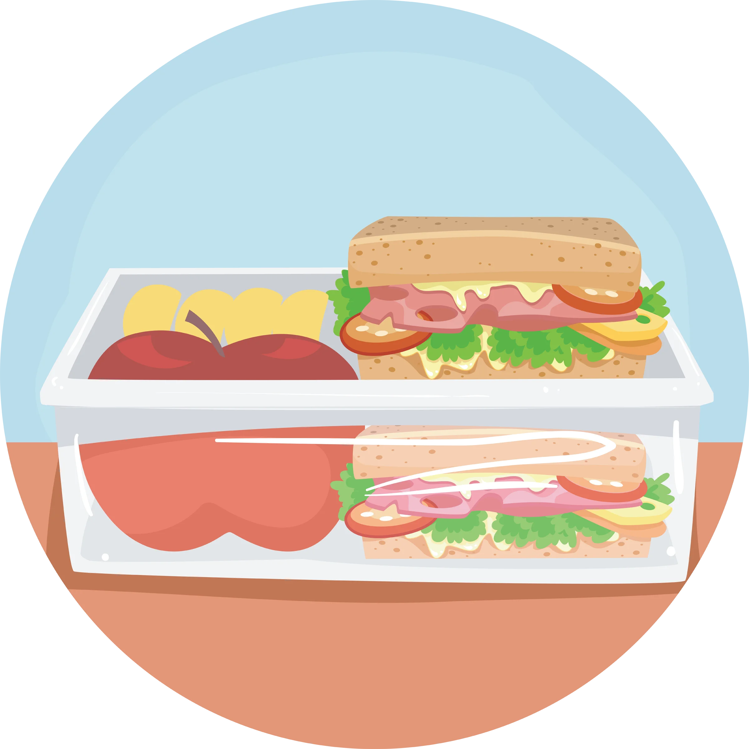 Nutritious School Lunch Meal Prep Clipart: Balanced Midday Nourishment