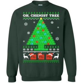 Oh Chemist Tree Ugly Christmas Sweater Periodic Table Clipart Design