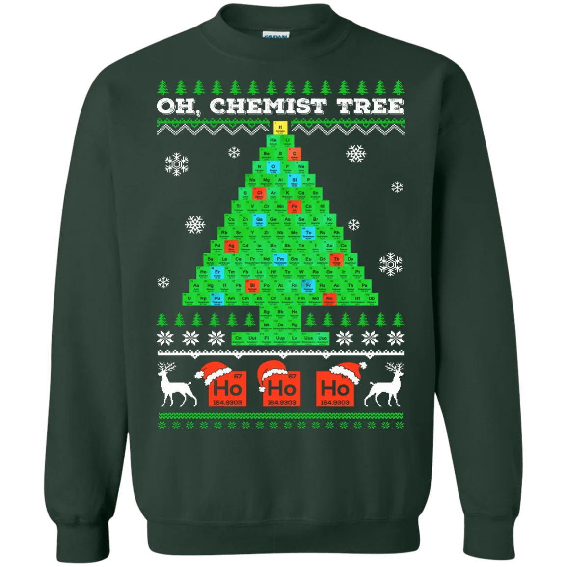 Oh Chemist Tree Ugly Christmas Sweater Periodic Table Clipart Design