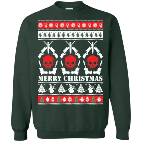 Skull and Crossbones Gothic Ugly Christmas Sweater Clipart Design