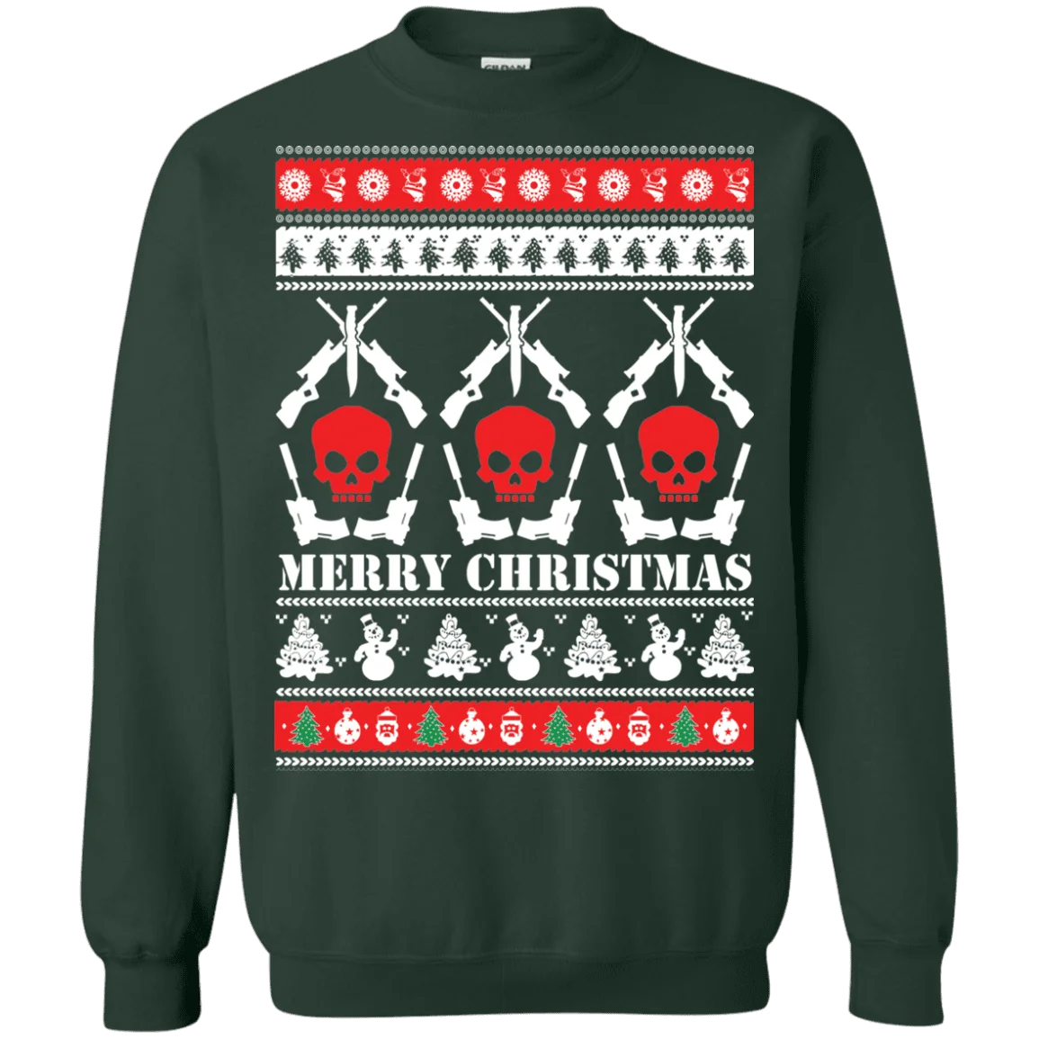 Skull and Crossbones Gothic Ugly Christmas Sweater Clipart Design