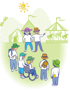 Inclusive Park Day Clipart: Diverse Group Enjoying Outdoor Recreation Together