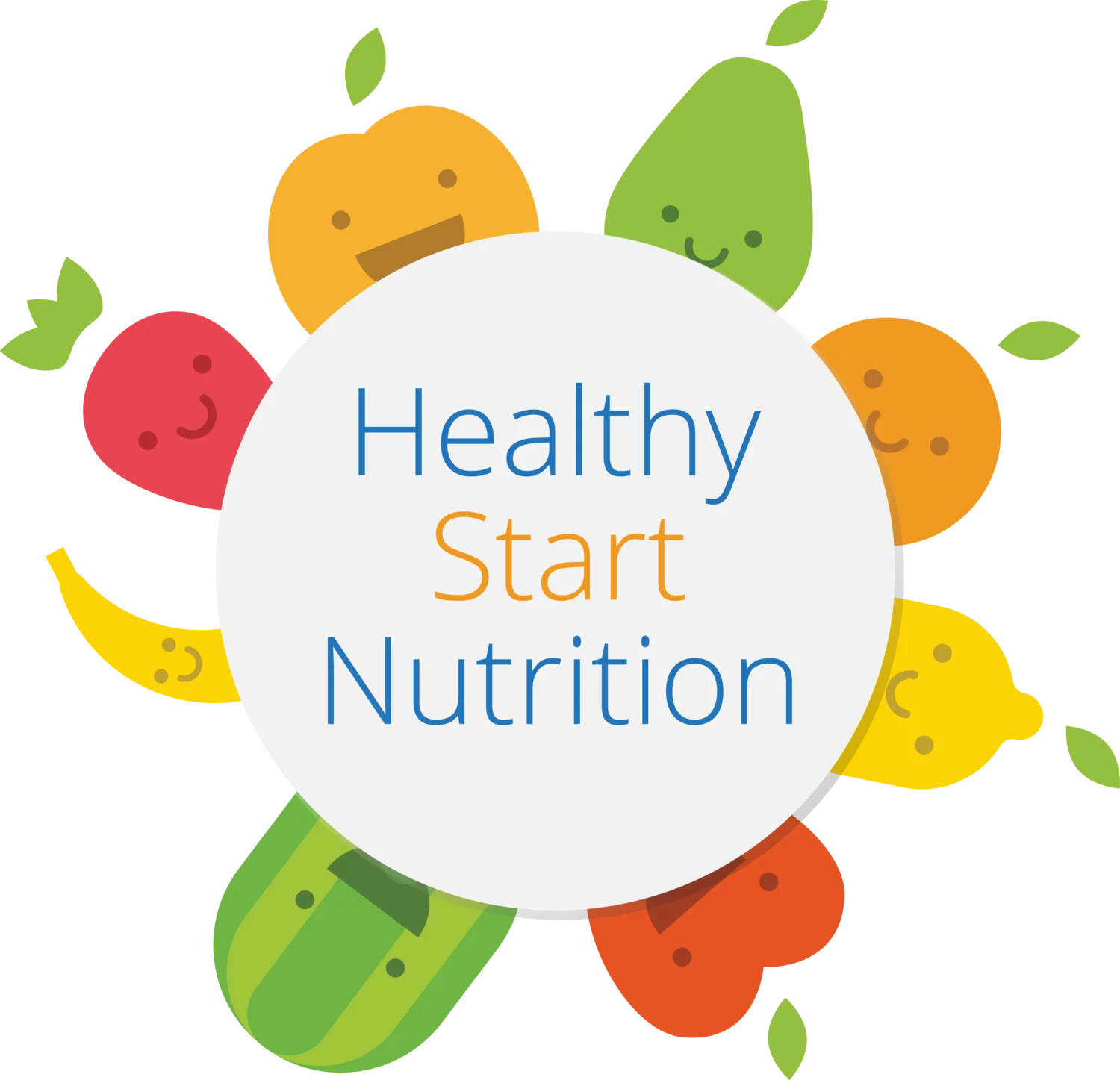 Cheerful Healthy Start Nutrition Clipart - Colorful Fruit Characters