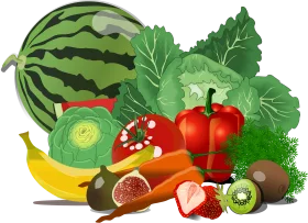 Nutritious and Fresh Organic Produce Clipart Collection of Fruits and Vegetables