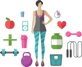 Fitness and Wellness Journey: Comprehensive Health and Exercise Clipart Collection