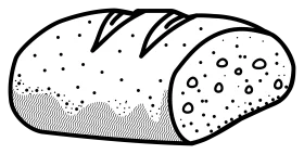 Classic Bakery-Style Rustic Bread Loaf Clipart Illustration with Textured Crust
