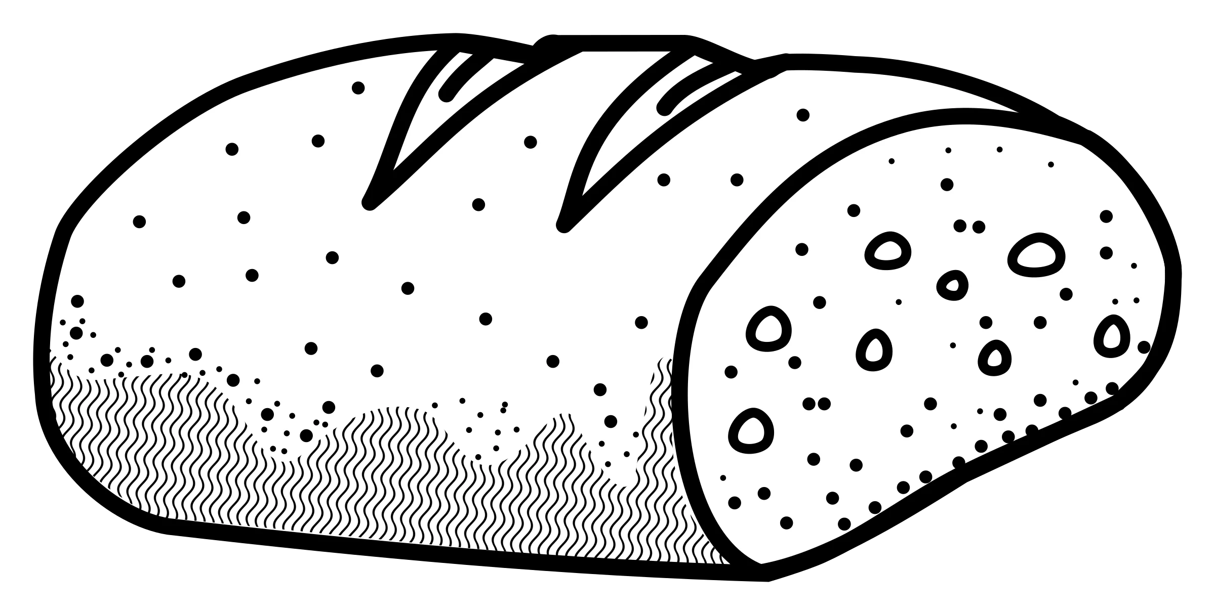 Classic Bakery-Style Rustic Bread Loaf Clipart Illustration with Textured Crust