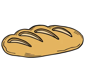 Classic Golden Crusty Bread Loaf Clipart Illustration of Homemade Bakery Goodness