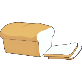 Classic Homestyle Bread Loaf Clipart Illustration with Sliced Section