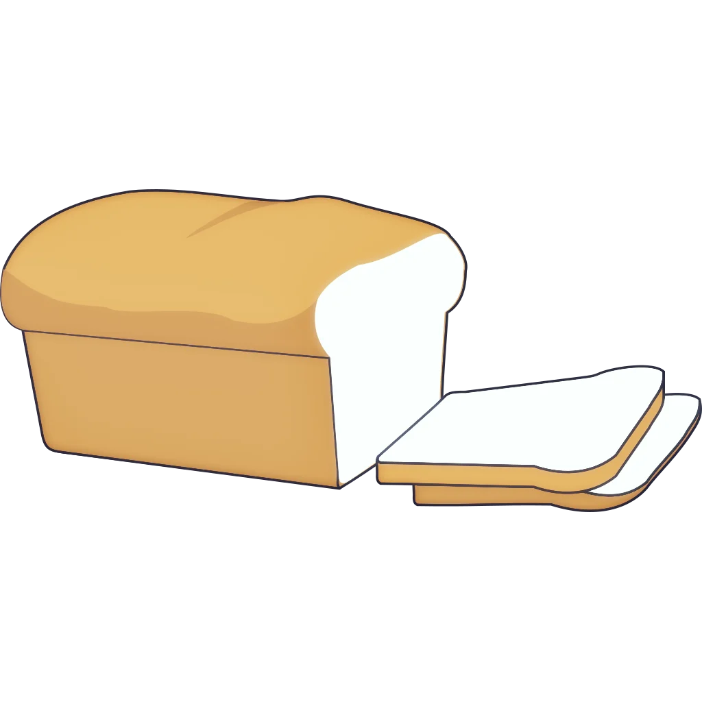 Classic Homestyle Bread Loaf Clipart Illustration with Sliced Section