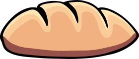 Classic Soft Golden Bread Loaf Clipart Illustration with Warm Tones