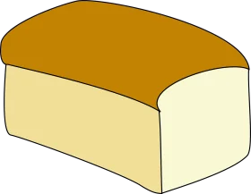 Classic Soft White Bread Loaf Clipart - Simple Kitchen Illustration Design