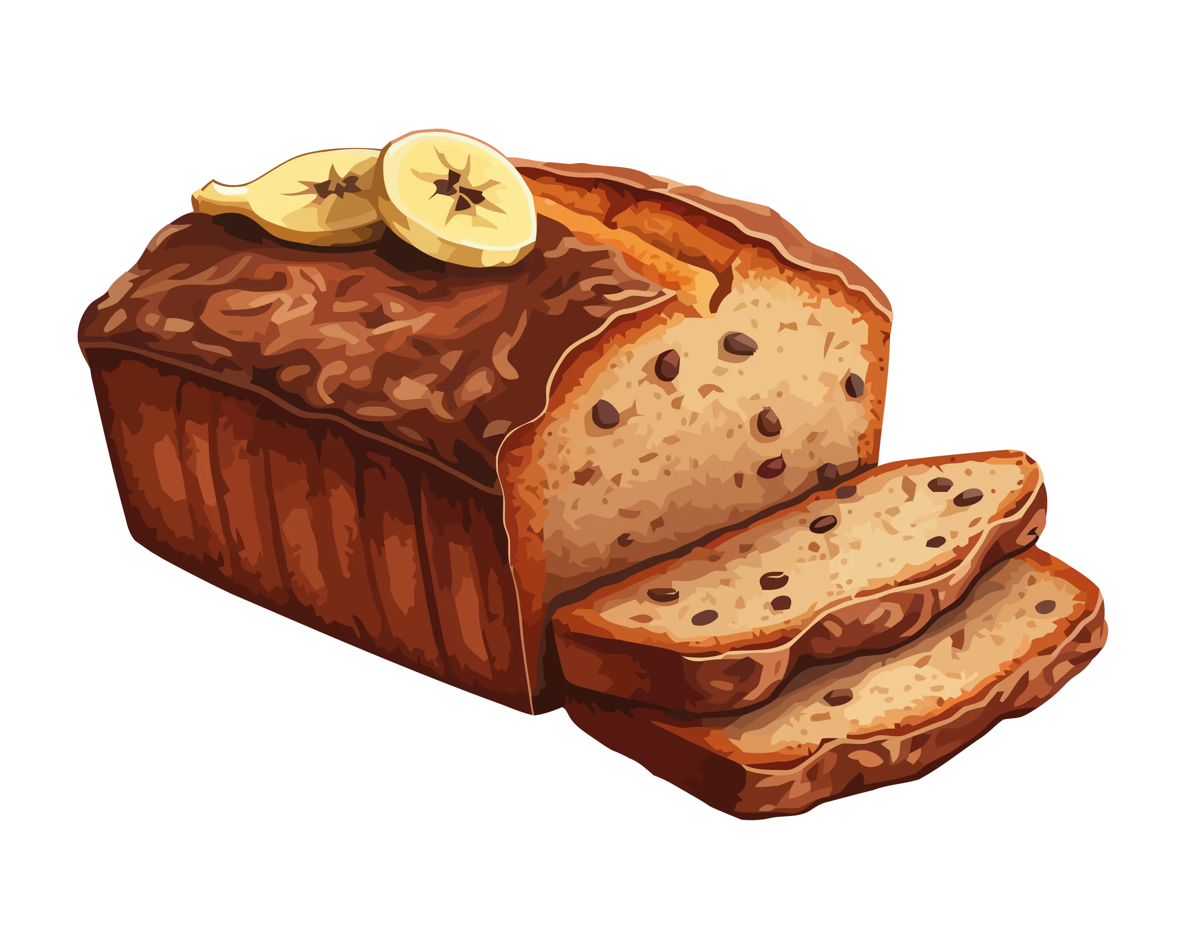 Delectable Banana Bread Clipart with Golden Slices and Warm Bakery Charm